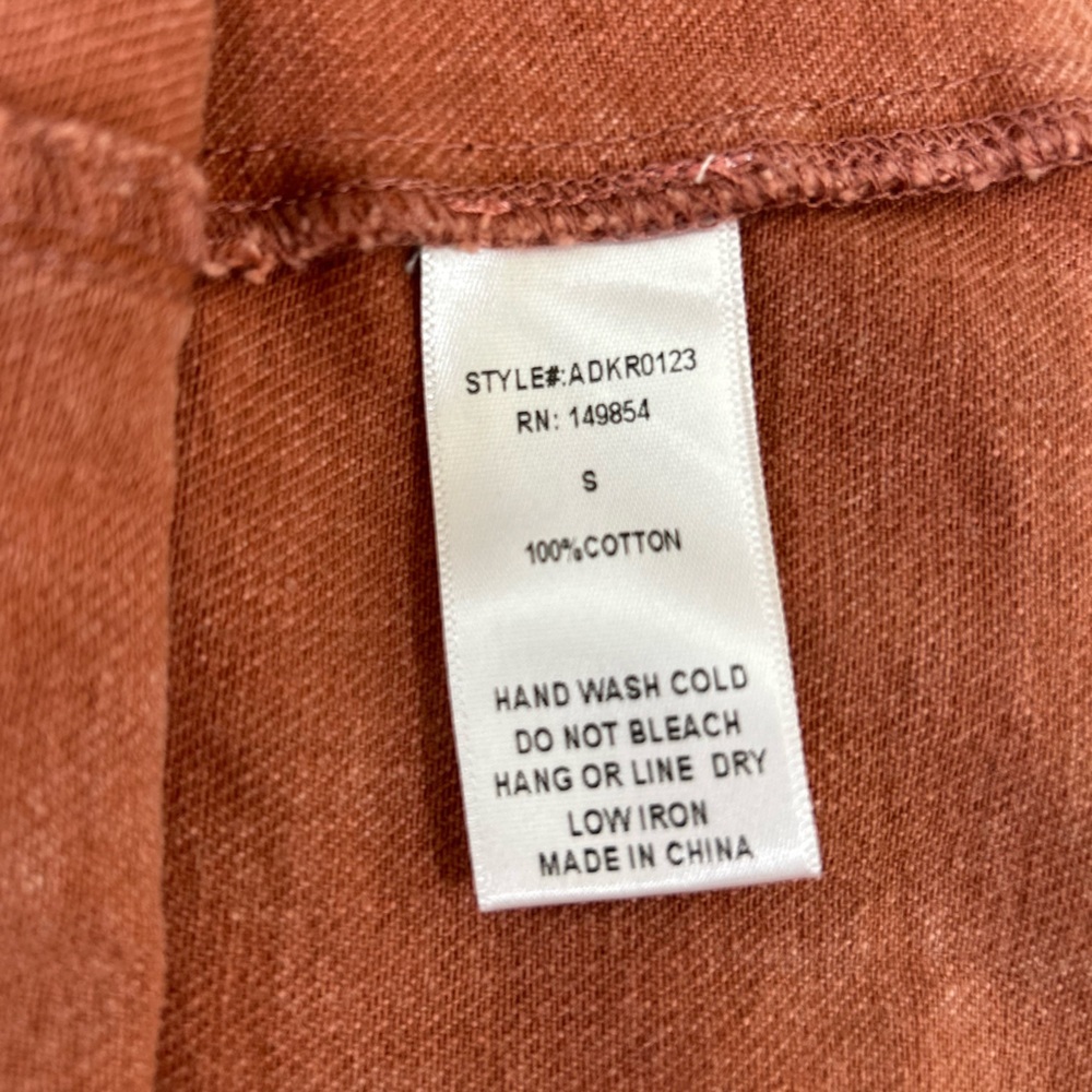 Sadie & Sage Denim Button Down Raw Hem Mini Dress Dusty Rose Women’s Size Small - Picture 3 of 6